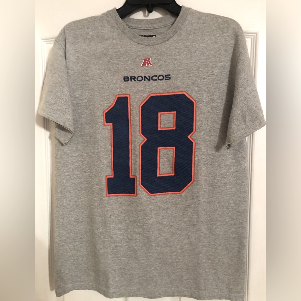 Denver Broncos Manning #18 size M tshirt in grey - Picture 2 of 8